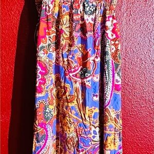 Maya Coral Colorful Keyhole Neck Maxi Dress-Small-NWT